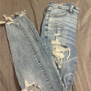 American Eagle Outfitters Blue Boyfriend Jeans Distressed Casual